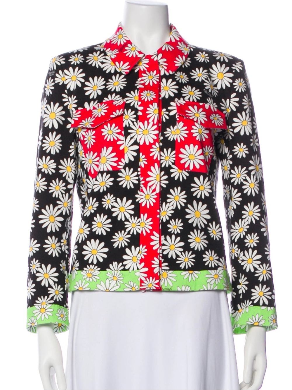 Moschino Boutique Vintage Floral Daisy Color Block Jacket
